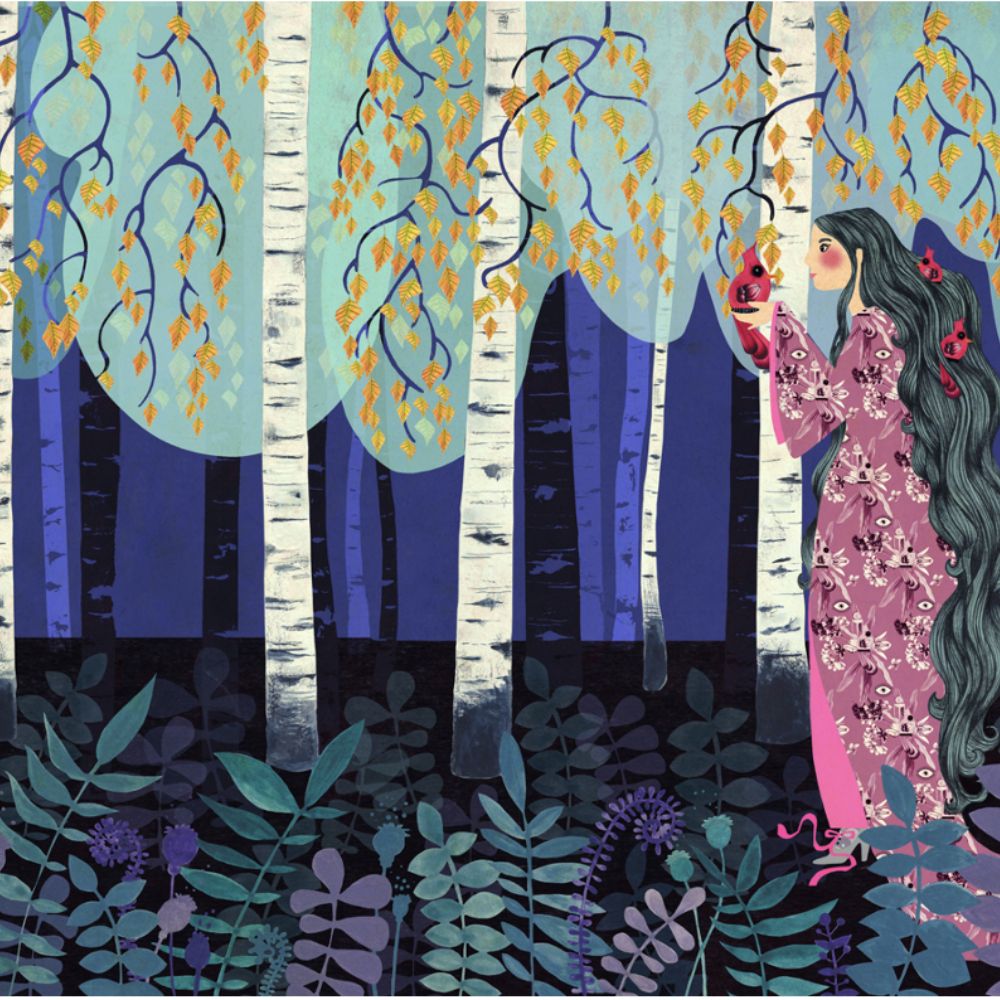 <i>Buissonnette</i>, triptyque. Série <i>l'Arbre-Cube</i>, 2023. Techniques traditionnelles et numériques