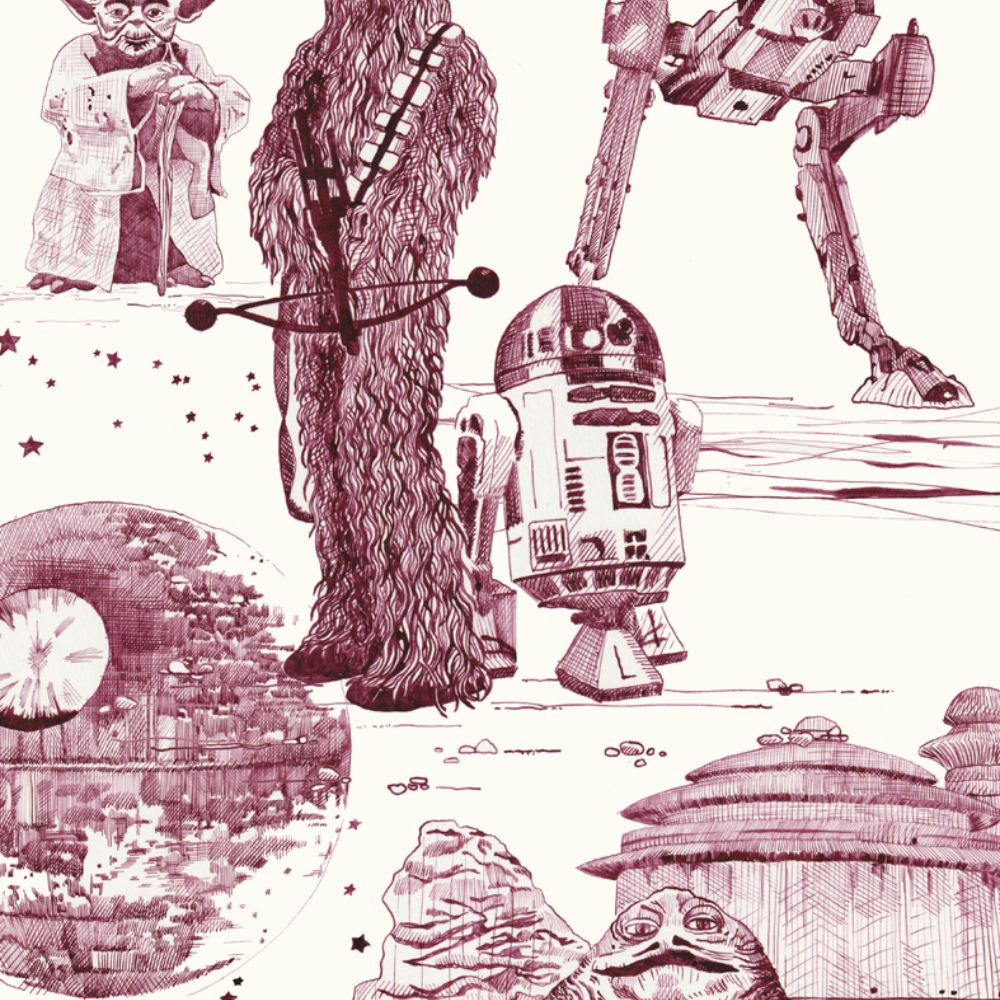Star Wars façon Toile de Jouy, encre sur papier, 2018